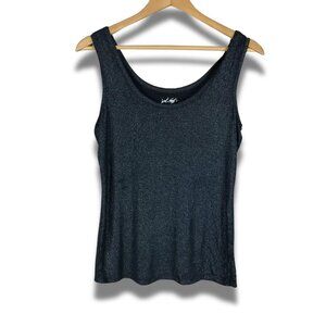 LORD & TAYLOR Black Shiny Tank Top Size Medium